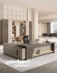 29 مكتب اداري 160*80 مع جانبية وطاولة وسط تفصيل خشب مستورد بسعر المنصع واعلى جودة وأقل الاسعار