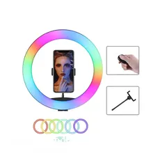  1 ضوء حلقة LED ناعم لسطح المكتب مقاس 12 بوصة RGB محمول MJ26