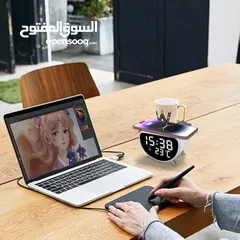  2 *شاحن لاسلكي سريع متعدد الوظائف مع ساعة ومنبه*