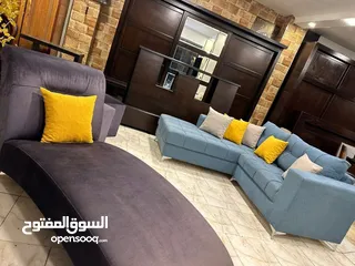  4 طقم كنب full modern كوالتي عالي    مصنوع من أجود أنواع خشب السويد  ، اسفنج ضغط عالي ، قماش شا