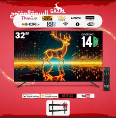  4 شاشة 32 سمارت أندرويد 14 اقل سعر بالمملكة.