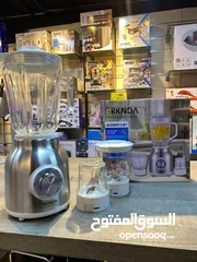  7 خلاط مع مطحنة وفرامة من B National وعاء من الزجاج 1.5 لتر مع مطحنة جافة واحدة وفرامة واحدة