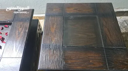  3 طقم طربيزات 3 قطع خشب ثقيل ومكيف جامبو للبيع