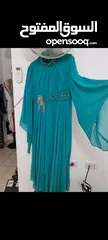  3 فستان تركواز ثقيل بحاله ممتازه