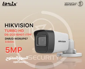  1 كاميرا HIKVISION 5MP  ‏TURBO  HD  ‏DS-2CE16D0T-ITPEF    ‏DNR/ D-WDR/IP67   ‏3.6m  ‏5 MP