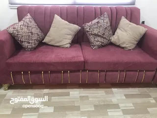  3 غرفة قعدة( كنب) مستعمل بحالة الوكالة 7 مقاعد تفصيل