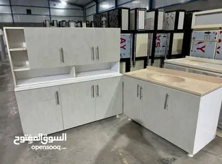  5 كاونتر MDF خشب متر ونص  ارضي وملحق مع سنك متر