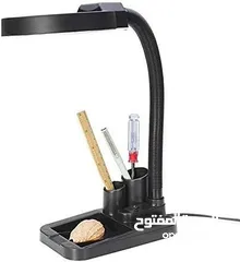  1 تيبل لامب اضاءة مع عدسة مكبرة 5X 10X Magnifying Glass Table lamp, 40 LED Stand Magnifier & Desk Lamp