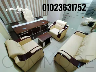  1 طقم إداري مكتب مدير مودرن خشب mdfاسباني اثاث مكتبي مكاتب مديرين انتريه كراسي office manager modern