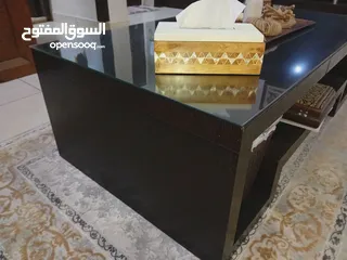  2 طاولة وسط  وطاولة تلفزيون خشب صولد متين لغرفة الجلوس