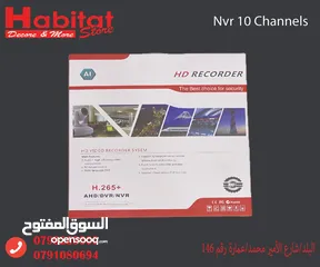  1 جهاز NVR 10 قنوات H.265+ يدعم AHD/DVR/NVR وتحكم عن بعد عبر P2P  يعمل على تطبيق Tuya