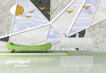  15 ورق الحائــــــــــــط ال 3D القطعـــــــــه الواحــــــــده بدون فواصل تصميمات مختلفة مع إمكانية ا