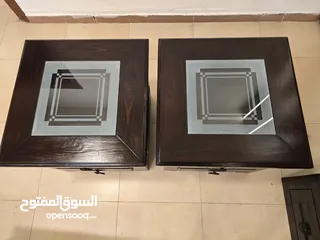  4 طقم طاولات موديل امريكي ج 3قطع تحفة فنيه خشب سويد بسعر مغري جدا