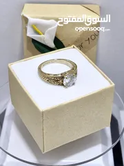  6 خواتم فضة 925 مع احجار كريمه مميزة