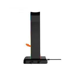  5 Meetion U002 RGB Stand For Gaming Headset حامل قاعدة سماعات مضاءة مع مداخل