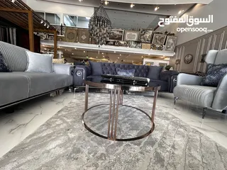  4 Elegant Turkish Sofa Set - 2 Three-Seater Sofas + 2 Armchairs, Grey & Navy Blue