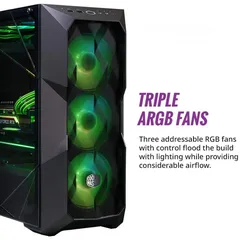  4 كيس جيمنج كولر ماستر 3 مراوح ار جي بي ملون - COOLER MASTER TD500 MESH V2 - 3X ARGB FANS GAMING CASE