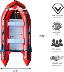  2 Inflatable Dinghy Boat with Aluminum Floor and Aluminum Transom