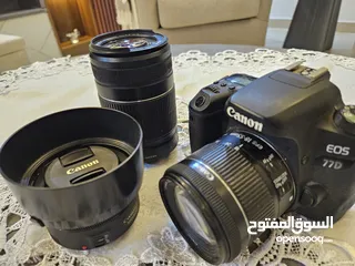  3 كاميرات كانون 77d بحالة ممتازه استعمال شخصي  يوجد معها عدسات استعمال خفيف