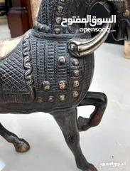  6 جميل جدا  من البرونز حصان فارسي ثقيل شغل ونقش يدوي قطعه قديمه فاخرة جدا
