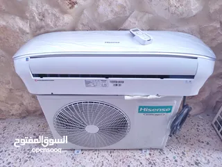  2 مكيف هايسنس المكينة الالمانية 2طن فل انفيرتر بحال الوكالة استخدام أشهر يدعم خاصية التحكم عن بعد واي
