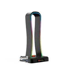  3 Meetion U002 RGB Stand For Gaming Headset حامل قاعدة سماعات مضاءة مع مداخل