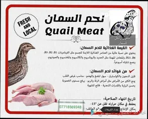  7 يتوفر بيض السمان ولحم طائر السمان طازج وجديد سعر 2500 للطبقه سعر جمله يختلف
