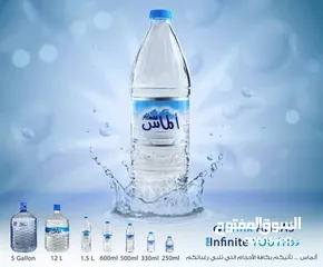  2 مياه شرنكات جميع الاحجام  لتر ونص  500 مل  600 مل  330 مل  250 مل  كاسات مبرده على طلب