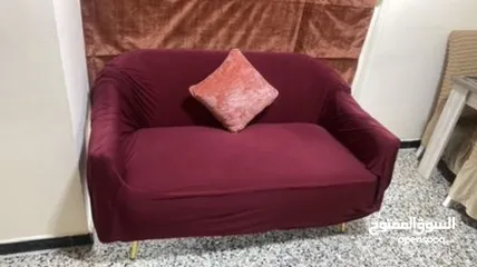  2 Sofas 3+2+1 red color