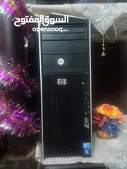  5 كيسه كمبيوتر hp workstation z400 + كيبورد hp متميز +ماوس  hp جيد