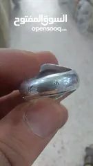  5 خاتم فضه زند عريض حجر جيميشت بلونين نهدي وأسود ختم 925 وختم الصايغ                           ..