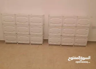  4 خزانة متعددة الاستخدام مصنوعة من البلاستيك متوفرة باللون الأبيض المقاس :96*31*126 سم