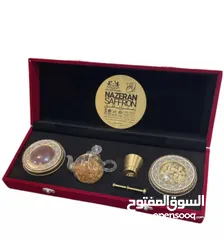  1 "شراء طقم هدايا فاخر من الزعفران مع الهاون والإبريق – اختيار أنيق ومميز لهدية قيّمة!"