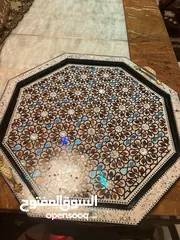  1 صينية مزغرفة من الطراز الرفيع حجم كبير بتوسع اكتر من 17فنجان الوانها روعةة