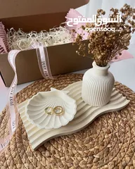  2 طقم ديكور كونكريت 3 قطع - تصميم مودرن - أبيض