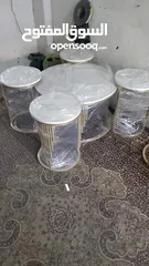  4 طرابيزات حديد باسعار مميزه لون ذهبي و فضي كل موديل الو سعر مختلف
