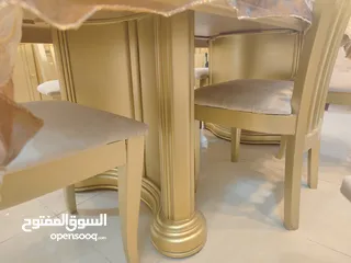  4 غرفه سفره ملوكي راقيه  ما شاء الله خشب صولد