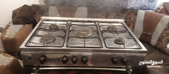  10 غاز 5 عيون ستاليس ستيل كامل نوع فريش 90 سم شغال ميه ميه للبيع