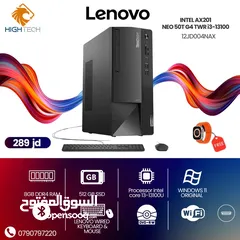  2 Lenovo ThinkCentre neo50t GEN4-i3-13100-8GB RAM-512GB SSD-Windows 11 Desktop+Monitor-كمبيوتر وشاشة