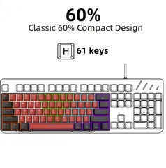  6 Snpuridi 60% blue switch mechanical keyboard