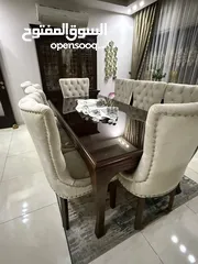  2 طاولة سفرة أمريكي مع 8 كراسي و بوفيه و كونسول - السعر نهائي