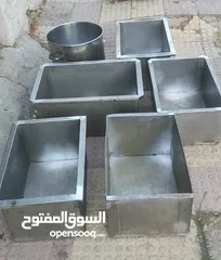  3 عدد 6 اوعية ستينلس ستيل ثقيلة مقاس 60×40 سم