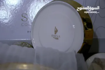  13 طقم فناجين قهوة ابيض مذهب فاخر Golden white coffee cups set