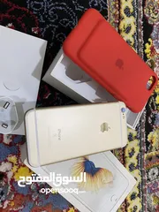  1 ايفون 6s ذهبي 64 قيقا نظيف مو مفتوح ولا مصلح مع بطارية