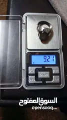  2 خاتم فضه صب 925 حجر عقيق جزع دخاني شفاف احمر