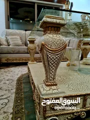  18 Sofa set ITALYطقم كنب ايطالي فاخر  نخب4 قطع 7   مقاعد و 4 قطع.  1 كبير + 3 طاولات ممتازة من الكويت