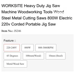  7 Jig Saw machine ( wood/metal/pvc)