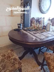  3 طاولة سفره  6 كراسي خشب زان
