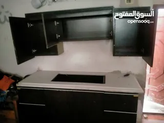  11 مطبخ صغير يصلح لروف من اجود انواع الخشب خشب لاتيه ثقيل مع قاعدة مع رخام 2 متر في 60