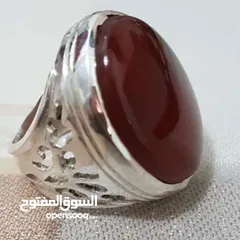  1 خاتم عقيق يماني كرزي